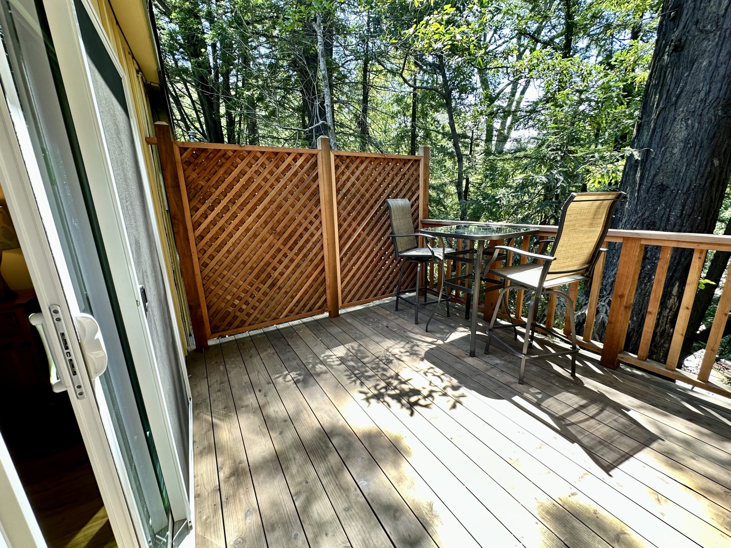 Room J Deck overlooking the campground
